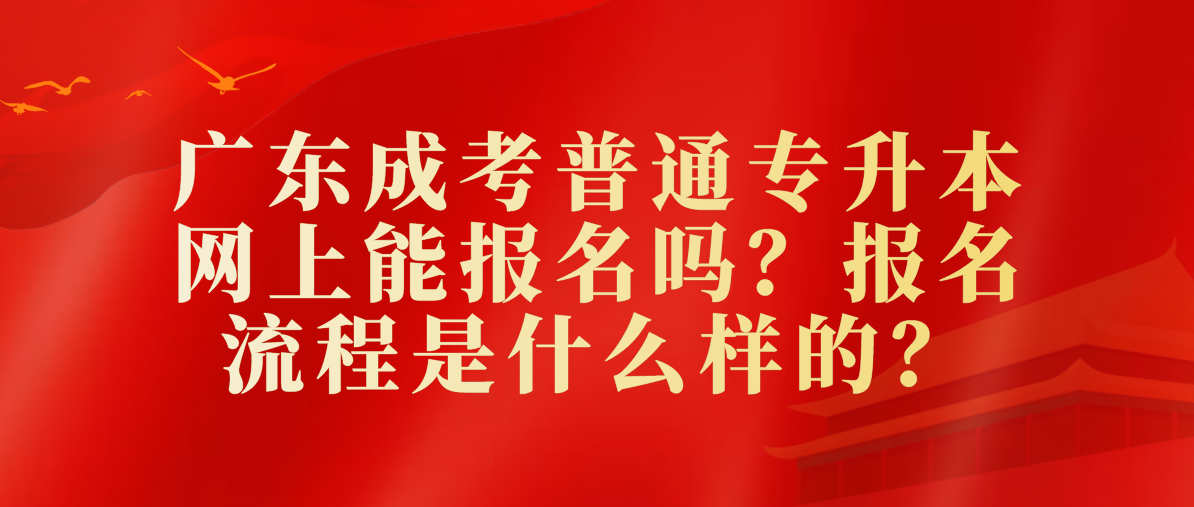 广东成考普通专升本网上能报名吗?报名流程是什么样的?