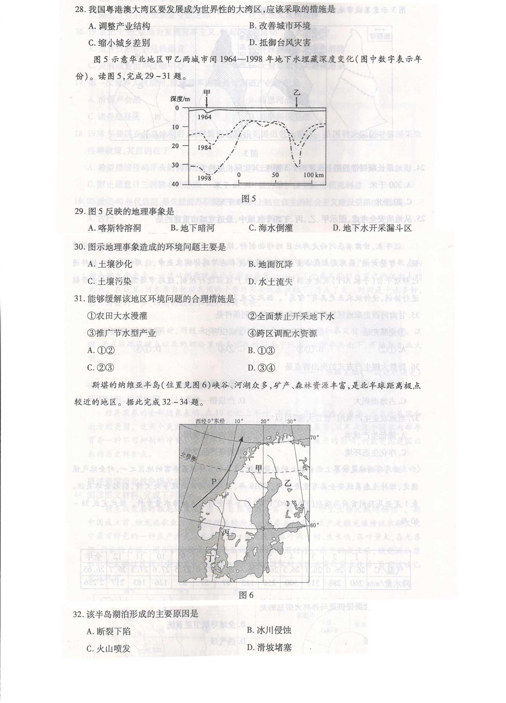 2019年广东省成人高考高起点《史地综合》真题及答案